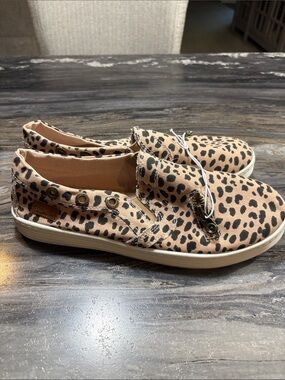 BF Leopard-Print Slip-On Sneakers in Tan and Black